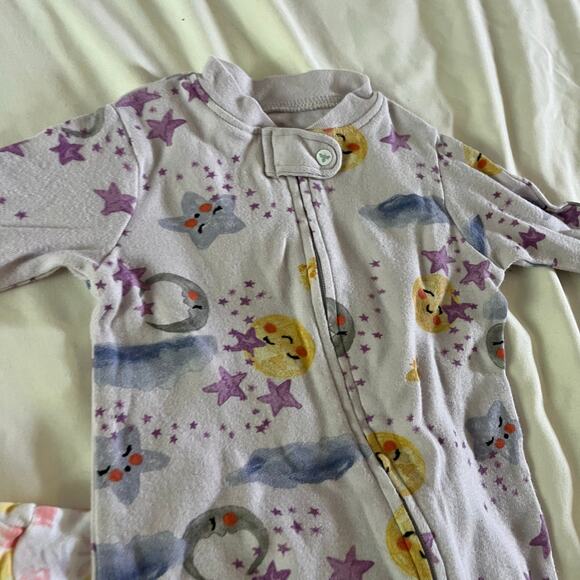 Burts Bees Girls 3 Piece Zip Pajama Bundle Assorted Sizes - Picture 3 of 6